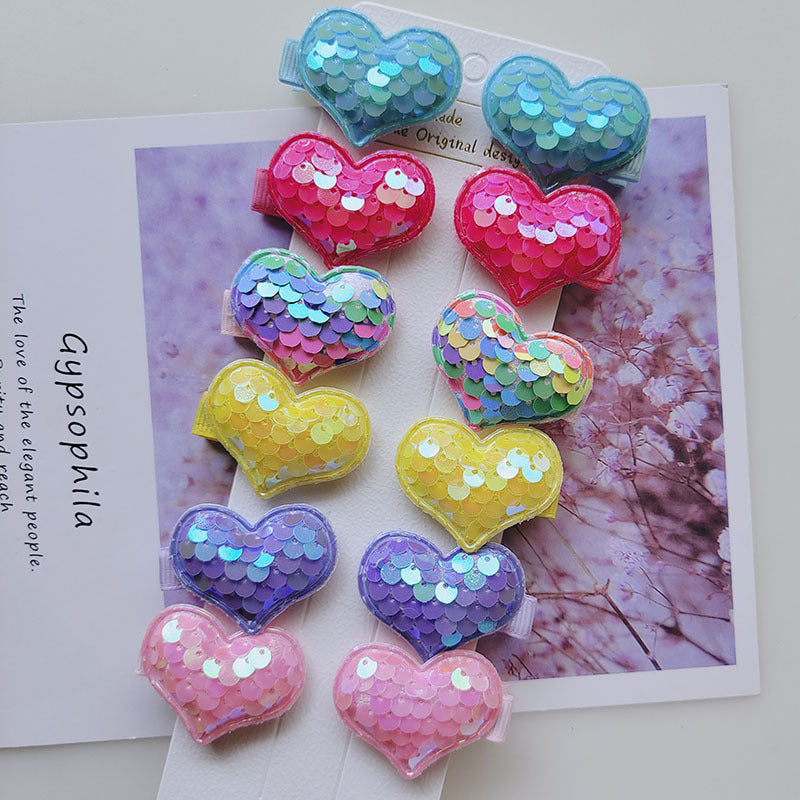 Wholesale 12 Piece Sequin Love Star Crown Hairpin Set